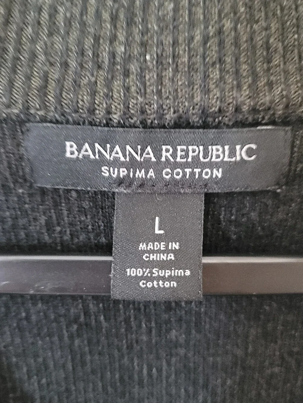 Banana Republic Men's Dark Charcoal Quarter-Zip Sweater